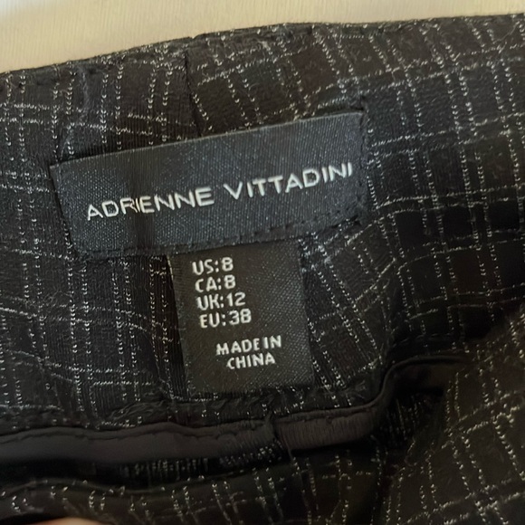 Flattering and fun black patterned zipper flat front slacks - Picture 4 of 13